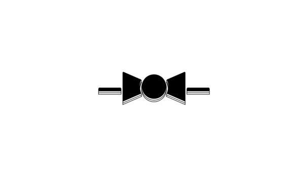 Ikona Black Bow Tie Odizolowana Białym Tle Animacja Graficzna Ruchu — Wideo stockowe