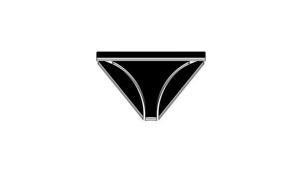Black Men Underpants Icon Isolated White Background Man Underwear Video — 图库视频影像
