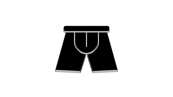 黑人男子内裤图标孤立在白色背景 男式内裤4K视频运动图形动画 — 图库视频影像