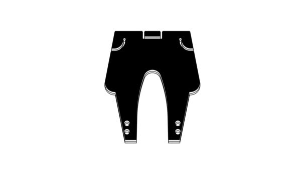Black Pants Icon Isolated White Background Video Motion Graphic Animation — Stok video