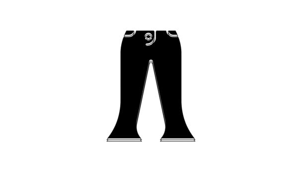 Black Pants Icon Isolated White Background Video Motion Graphic Animation — Video Stock