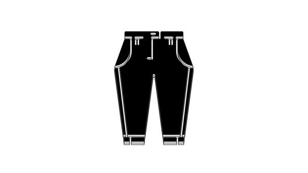 Black Pants Icon Isolated White Background Video Motion Graphic Animation — Wideo stockowe