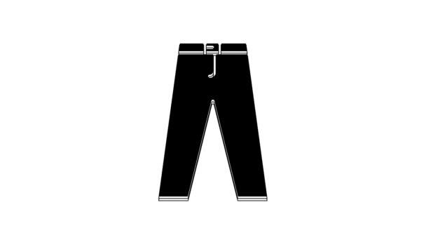 Black Pants Icon Isolated White Background Video Motion Graphic Animation — Stockvideo