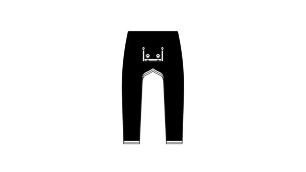 Pantalon Noir Icône Isolée Sur Fond Blanc Animation Graphique Mouvement — Video