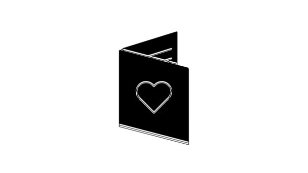 Schwarzer Valentinstag Flyer Mit Herzsymbol Auf Weißem Hintergrund Festplakatvorlage Für — Stockvideo