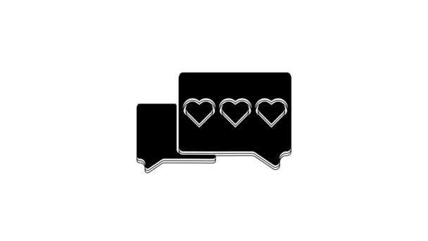 Black และ Heart Icon แยกจากพ นหล ขาว ไอคอนแจ งเต อนการตอบโต — วีดีโอสต็อก