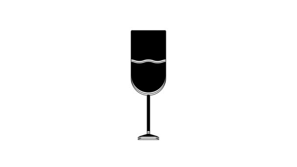 Schwarzweinglas Symbol Isoliert Auf Weißem Hintergrund Weinglas Ikone Kelch Symbol — Stockvideo