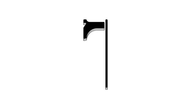 Black Medieval Axe Icon Isolated White Background Battle Axe Executioner — 图库视频影像