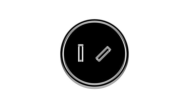 Black Wooden Shield Icon Isolated White Background Security Safety Protection — Stock Video