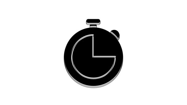 Black Kitchen Timer Icon Isolated White Background Cooking Utensil Video — Stock Video