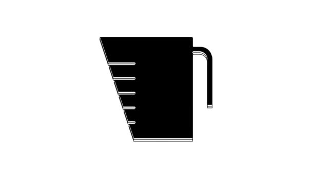 Black Measuring Cup Measure Dry Liquid Food Icon Isolated White — Stock Video