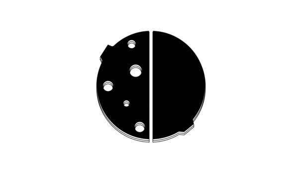 Schwarze Finsternis Des Sonnensymbols Isoliert Auf Weißem Hintergrund Totale Sonarfinsternis — Stockvideo