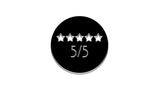 Black Consumer Customer Product Rating Icon Isolated White Background Video — Video Stock