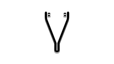 Black Medical tweezers icon isolated on white background. Medicine and health. Anatomical tweezers. 4K Video motion graphic animation.