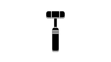 Black Neurology reflex hammer icon isolated on white background. 4K Video motion graphic animation.