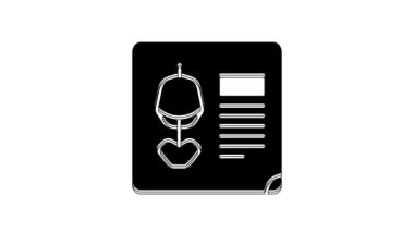 Beyaz arkaplanda siyah X-ışını ikonu izole edildi. 4K Video hareketli grafik canlandırması.