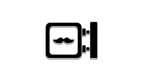 Czarna Ikona Fryzjera Odizolowana Białym Tle Logo Fryzjera Lub Szyld — Wideo stockowe