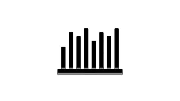 Infografická Ikona Černého Koláče Izolovaná Bílém Pozadí Značka Diagramu Grafická — Stock video