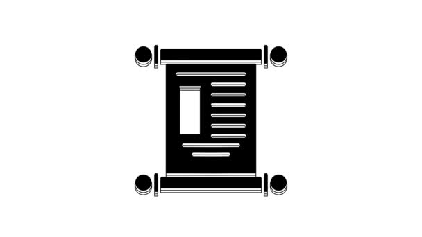 Black Decree Paper Parchment Scroll Icon Icon Isolated White Background — Stock videók