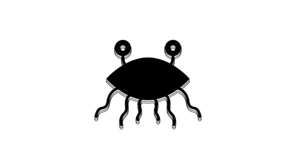 Black Pastafarianism Icon Isolated White Background Video Motion Graphic Animation — 图库视频影像