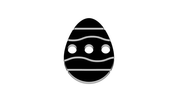 Beyaz Arka Planda Siyah Paskalya Yumurtası Ikonu Var Mutlu Paskalyalar — Stok video
