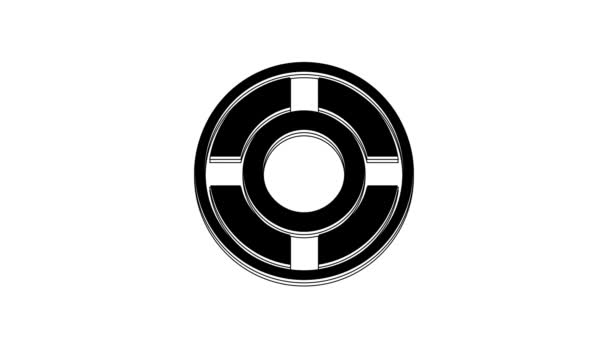 Ікона Black Ashtray Ізольована Білому Тлі Відеографічна Анімація — стокове відео