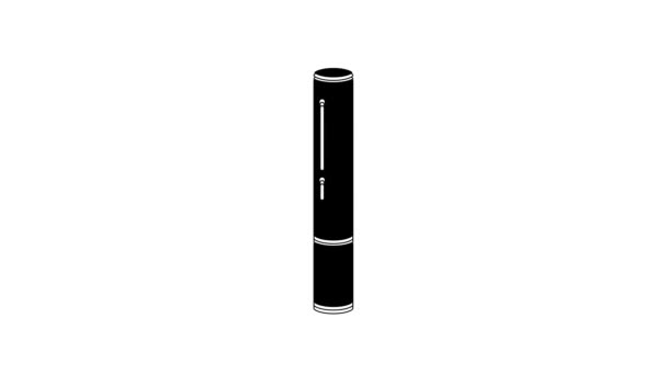 Black Marijuana Joint Spliff Icon Isolated White Background Cigarette Drug — Video Stock