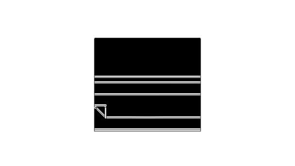 Černá Ikona Rolling Papíru Izolované Bílém Pozadí Grafická Animace Pohybu — Stock video