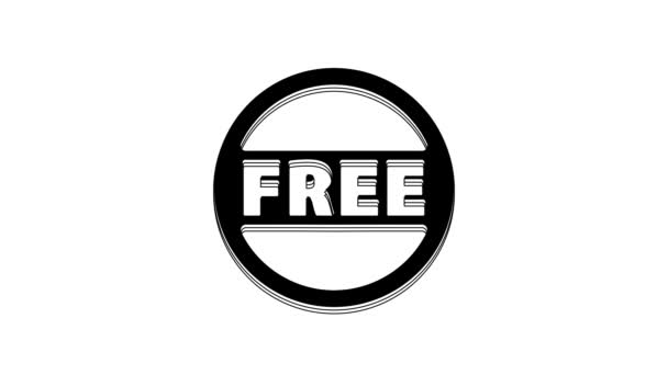 Black Price Tag Inscription Free Icon Isolated White Background Badge — Video