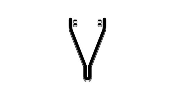 Black Medical Tweezers Icon Isolated White Background Medicine Health Anatomical — Stock Video