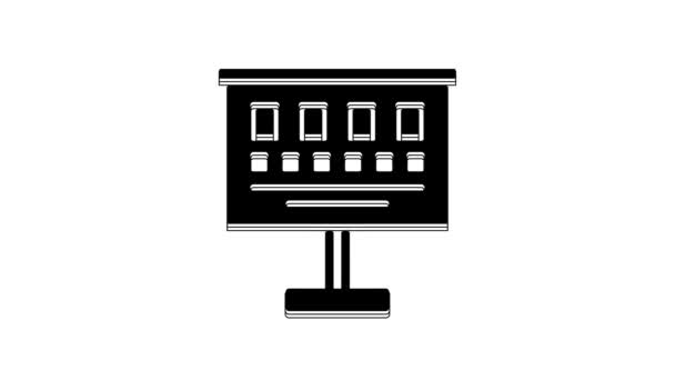 Black Eye Test Chart Icon Isolated White Background Poster Vision — стоковое видео