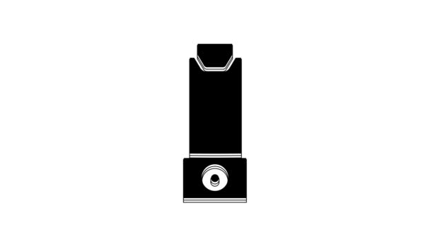 Black Inhaler Icon Isolated White Background Breather Cough Relief Inhalation — Stock videók