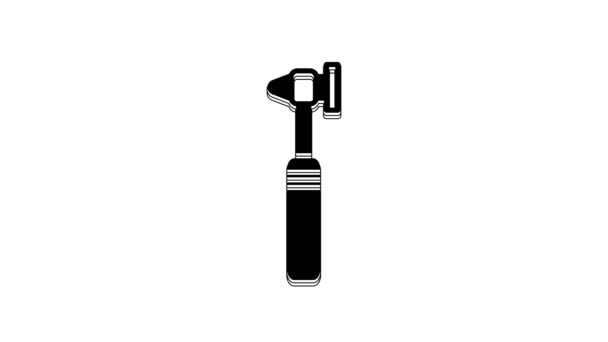 Black Medical Otoscope Tool Icon Isolated White Background Medical Instrument — Vídeo de Stock