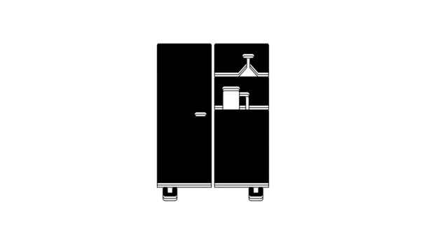 Black Medicine Cabinet Icon Isolated White Background Video Motion Graphic — Video Stock