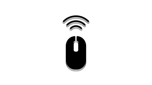 Black Wireless Computer Mouse System Icon Isolated White Background Internet — Video