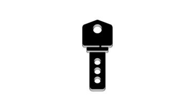 Black House key icon isolated on white background. 4K Video motion graphic animation.