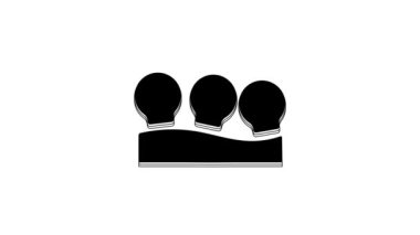 Black Vacuum cans icon isolated on white background. Massage jars for face and body. Medical anticellulite cups. 4K Video motion graphic animation.
