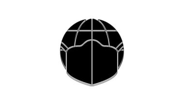 Black Earth globe with medical mask icon isolated on white background. 4K Video motion graphic animation.