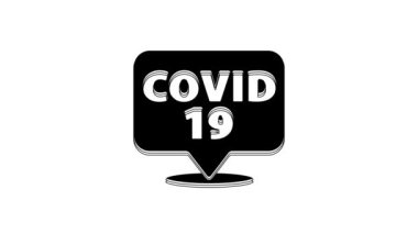 Black Corona virus 2019-nCoV on location icon isolated on white background. Bacteria and germs, cell cancer, microbe, fungi. 4K Video motion graphic animation.