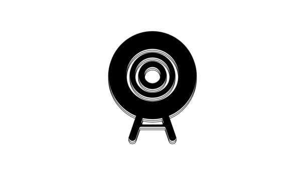 Black Target Sport Icon Isolated White Background Clean Target Numbers — Stock Video