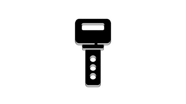 Black House Key Icon Isolated White Background Video Motion Graphic — Video Stock