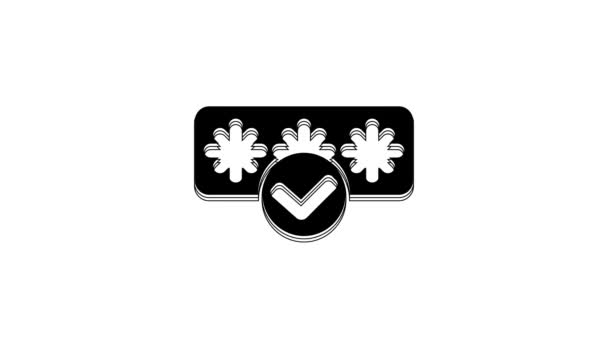 Schwarzer Passwortschutz Und Sicherheitszugriffssymbol Isoliert Auf Weißem Hintergrund Sicherheit Sicherheit — Stockvideo