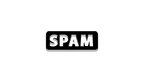 Black Spam Icon Isolated White Background Video Motion Graphic Animation — Vídeo de Stock