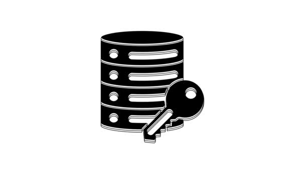 Black Server Security Key Icon Isolated White Background Security Safety — Stok video