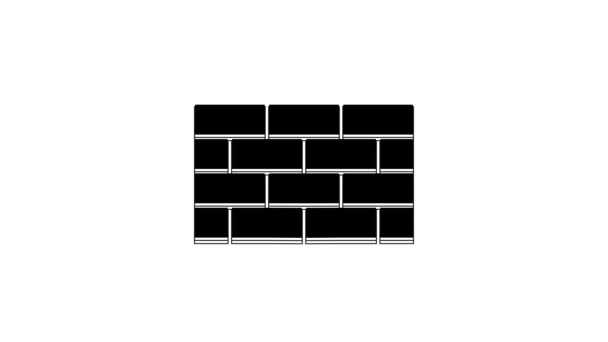 Black Firewall Icona Del Muro Sicurezza Isolata Sfondo Bianco Animazione — Video Stock