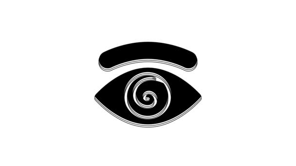 Siyah Hipnoz Simgesi Beyaz Arkaplanda Izole Edildi Hipnotize Edici Göz — Stok video