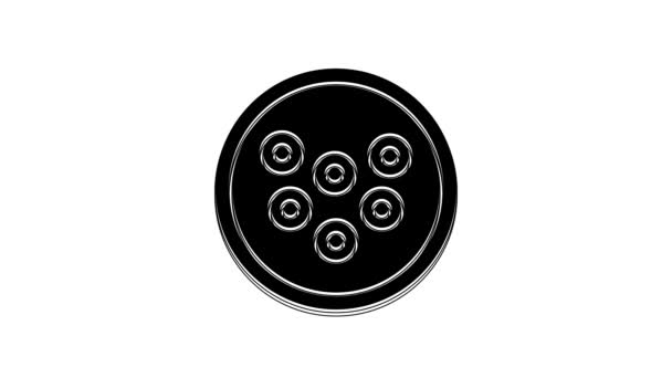 Black Caviar Іконі Пластини Ізольовані Білому Фоні Відеографічна Анімація — стокове відео