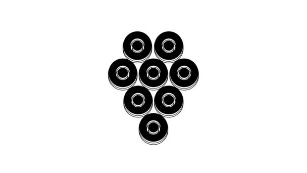 Black Caviar Icon Isolated White Background Video Motion Graphic Animation — Vídeo de Stock