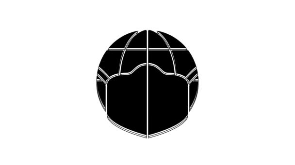 Black Earth Globe Medical Mask Icon Isolated White Background Video — Vídeos de Stock