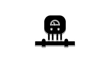 Black Smart sensor system icon isolated on white background. Internet of things concept with wireless connection. 4K Video motion graphic animation.